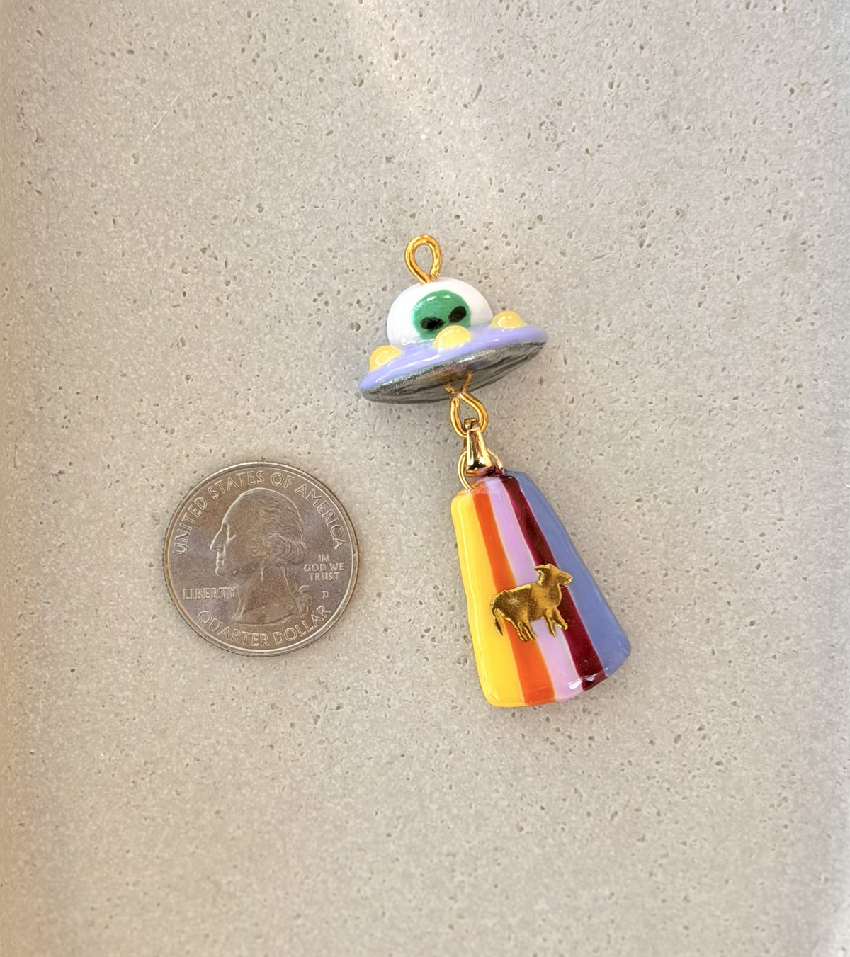 "Beam me up"- Bessie the Cow Charm Necklace