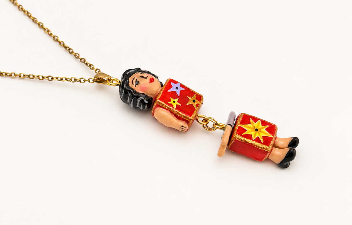 Francine, The Sawed-in-Half Lady- Vintage Style Carnival Necklace